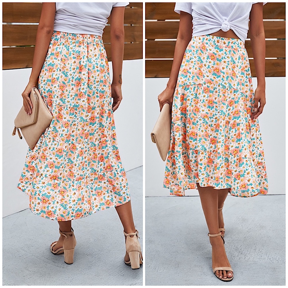 New! Floral Maxi Skirt